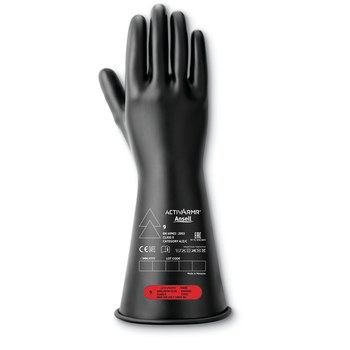 Ansell Marigold Industrial Negro 9 Látex Caucho natural Caucho natural Guantes de mecánico - Longitud 14 pulg. - 076490-13795