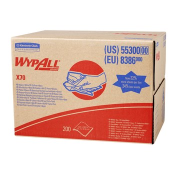 Kimberly-Clark WypAll X70 Limpiador 55300, Hydroknit, - 16.8 pulg. x 12.5 pulg. - Blanco
