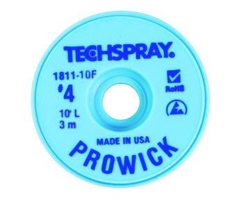 Imágen de Techspray Pro Wick - 1811-10F Trenza de desoldadura de revestimiento de fundente de colofonia (Imagen principal del producto)