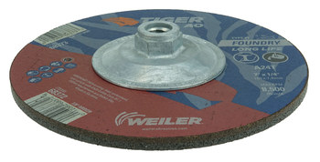 Weiler Tiger AO Rueda de desbaste con centro hundido 68373 - 7 pulg. - Óxido de aluminio - 24 - T