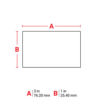 Brady i61-18-402-5.2 Rollo de etiquetas troqueladas para impresoras - 3 pulg. x 1 pulg. - Papel - Blanco - B-402