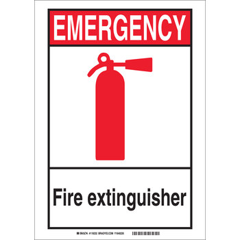 Imágen de Brady B-401 Poliesterino de alto impacto Rectángulo Cartel de seguridad contra incendios 119324 (Imagen principal del producto)