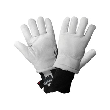 Global Glove 2800GDC Blanco Grande Cuero Dividir Piel de cabra Guantes para condiciones frías - Insulación Thinsulate - 2800gdc lg