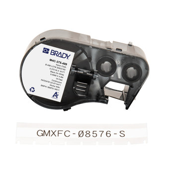 Brady M4C-375-499 Etiquetas adhesivas multiuso agresivas - 0.375 pulg. x 16 pies - Nailon - Negro sobre blanco - B-499