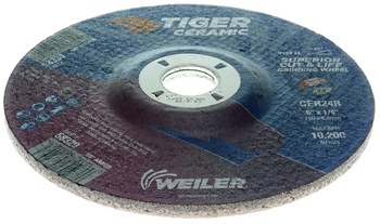 Weiler Tiger Ceramic Disco esmerilador 58329 - 6 pulg. - Cerámico - 24 - R