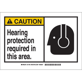 Imágen de Brady B-120 Poliéster reforzado con fibra de vidrio Rectángulo Amarillo Inglés Cartel de PPE 62545 (Imagen principal del producto)