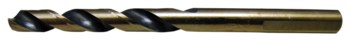 Cle-Force 1620 Heavy-Duty Taladro de longitud de mecánico - Corte de mano derecha - Punta Dividir 135° - Acabado Negro Y Oro - Longitud Total 4.3125 pulg. - Flauta Espiral - Acero de alta velocidad - Vástago Recto con 3 facetas - C68483