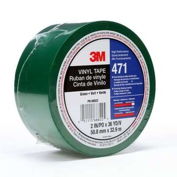 3M 471 Verde Cinta de marcado - 2 pulg. Anchura x 36 yd Longitud - 5.2 mil Espesor - Un solo lado Adhesiva - 68822