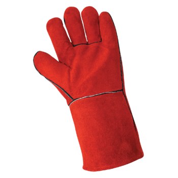 Global Glove 1200E Rojo Grande Kevlar/Cuero Dividir Guante para soldadura - Pulgar tipo ala - 1200e lg
