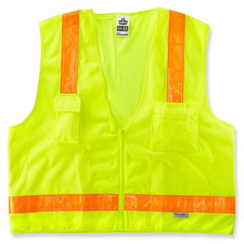 Ergodyne Glowear 8250ZHG Chaleco de alta visibilidad 21445 - tamaño Grande/XG - Poliéster - Lima de alta visibilidad - ANSI clase 2