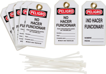 Imágen de Brady Negro/Rojo sobre blanco Laminado Poliéster/papel 65437 Etiqueta de bloqueo/etiquetado (Imagen principal del producto)