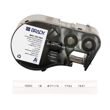 Brady PermaSleeve M4C-125-7641 Tubo termocontraíble - 5.5 pies - Poliolefina - Negro sobre blanco
