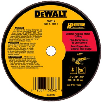 Imágen de DEWALT Rueda de corte 82616 (Imagen principal del producto)