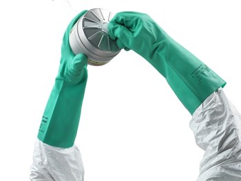 Ansell AlphaTec Solvex 37-155 Verde 10 Nitrilo Guantes resistentes a productos químicos - acabado Liso - Longitud 13 pulg. - 076490-17144
