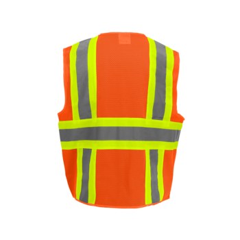 Global Glove FrogWear HV Chaleco de topógrafo de alta visibilidad GLO-0045 - tamaño Grande - Malla Poliéster - Naranja y amarillo/verde de alta visibilidad - ANSI clase 2, tipo R - glo-0045 lg