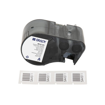 Brady StainerBondz M5-97-481 Etiquetas para portaobjetos de microscopio - 0.9 pulg. x 0.9 pulg. - Poliéster - Negro sobre blanco - B-481