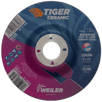 Weiler Tiger Ceramic Disco esmerilador 58327 - 5 pulg. - Cerámico - 24