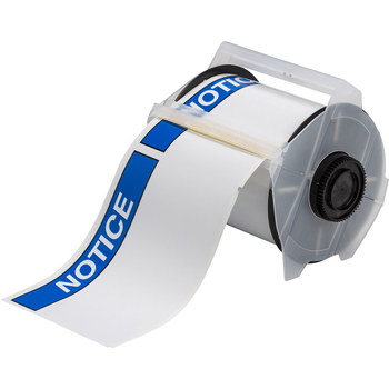 Imágen de Brady Azul sobre blanco Autolaminados Interior/exterior Vinilo Transferencia térmica 121562 Rollo de etiquetas para impresora de transferencia térmica continua (Imagen principal del producto)