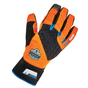 Ergodyne ProFlex 818WP Naranja de alta vis. Grande Neopreno Guantes para condiciones frías - Insulación Thinsulate - 720476-17394