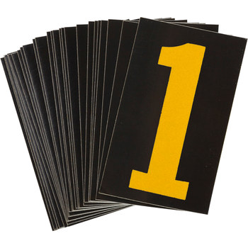 Imágen de Brady Bradylite Amarillo sobre negro Reflectante Exterior Número 5000-1 Etiqueta de número (Imagen principal del producto)