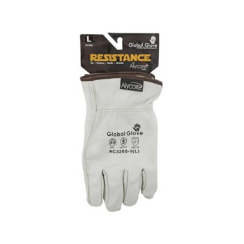 Global Glove Blanco Grande Cuero vacuno Guantes resistentes a cortes - 816368-02681