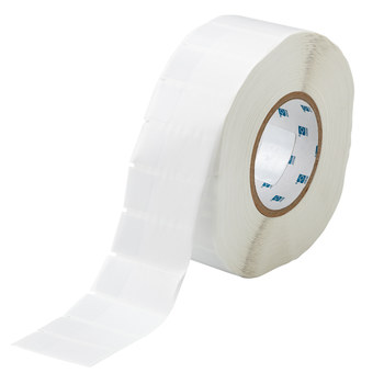 Brady THT-64-427-3 Rollo de etiquetas troqueladas para impresoras - 1 pulg. x 2.25 pulg. - Vinilo - Transparente/Blanco - B-427