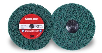 3M Scotch-Brite Clean & Strip XT Pro No tejido Óxido Disco de Cambio Rápido - Accesorio Roloc TR+ - Diámetro 4 pulg. - 1/2 pulg. grosor - 21555