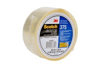 3M Scotch 375 Transparente Cinta de sellado de cajas - 48 mm Anchura x 50 m Longitud - 3.1 mil Espesor - 68764