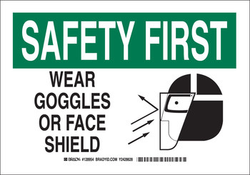 Imágen de Brady B-555 Aluminio Rectángulo Blanco Inglés Cartel de PPE 128952 (Imagen principal del producto)