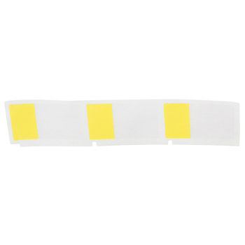 Brady M4-91-427-YL Etiquetas envolventes autolaminables - 1 pulg. x 1.5 pulg. - Vinilo - Negro sobre amarillo, transparente - B-427