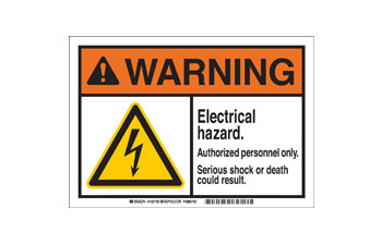 Imágen de Brady B-869 Plástico encapsulado Rectángulo Blanco Inglés Cartel de seguridad eléctrica 145738 (Imagen principal del producto)