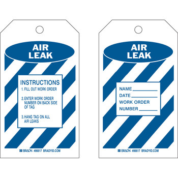 Imágen de Brady Azul sobre blanco Ojal de metal, Autolaminados, Escribible Poliéster 86617 Etiqueta de mantenimiento (Imagen principal del producto)