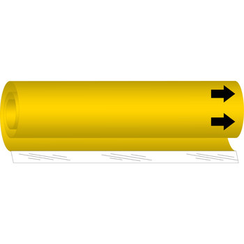 Imágen de Brady Negro sobre amarillo Poliéster Alta visibilidad 5603-I Marcador de tubería de envoltura (Imagen principal del producto)