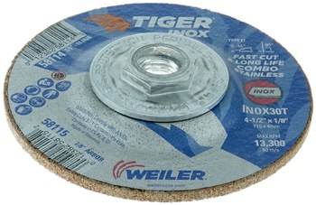 Weiler Tiger inox Disco esmerilador 58114 - 4-1/2 pulg - 30 - T