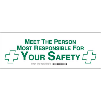 Imágen de Brady B-401 Poliestireno Rectángulo Blanco Inglés Cartel de conciencia de protección 124623 (Imagen principal del producto)