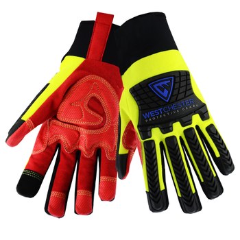 Imágen de West Chester R2 Safety Rigger 87811 Amarillo/rojo Pequeño Polar/Cuero Sintético Guantes para condiciones frías (Imagen principal del producto)