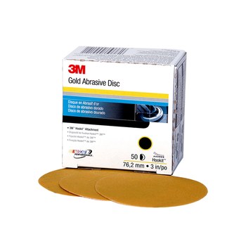 3M Hookit Recubierto Óxido de aluminio Amarillo Disco de velcro - Óxido de aluminio - 3 pulg. - P80 - Grueso - 00921