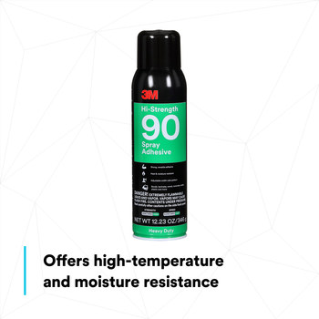 3M Hi-Strength 90 Spray Adhesive - Clear 24 fl oz Aerosol Can - 17.6 fl oz Net Weight - 30023