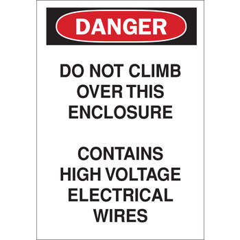Imágen de Brady B-120 Poliéster reforzado con fibra de vidrio Rectángulo Blanco Inglés Cartel de seguridad eléctrica 70402 (Imagen principal del producto)