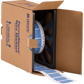 Imágen de Brady Permasleeve Azul Termocontraíble, Autoextinguible Transferencia térmica PS-750-2-BL-S-2 Manga para impresora de transferencia térmica troquelada (Imagen principal del producto)