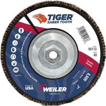 Weiler Tiger Ceramic Tipo 29 - Cerámico - 7 pulg. - 40 - Grueso - 50113