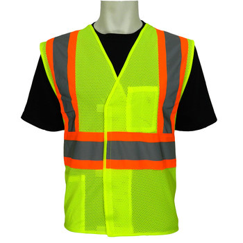 Imágen de Global Glove Frogwear GLO-002V Lima fluorescente/Naranja Pequeño/Mediano Malla Chaleco de alta visibilidad (Imagen principal del producto)