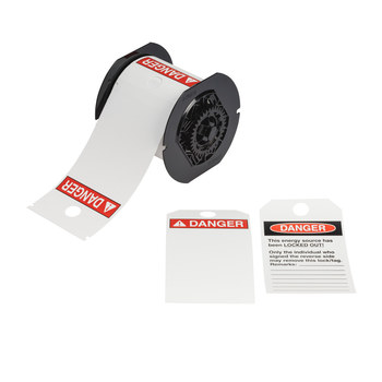 Imágen de Brady Rojo sobre blanco Exterior Poliéster Transferencia térmica B30-255-851-ANSIDF Etiquetas predimensionadas para impresoras (Imagen principal del producto)