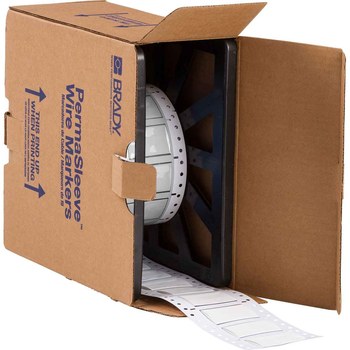 Brady PermaSleeve 3FR-750-2-WT-2 Funda de impresora troquelada - 1 pulg. x 1.25 pulg. - Blanco - B-344