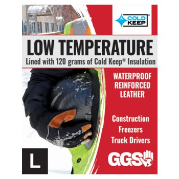 Global Glove Premium SG5200INT Negro Grande Cuero Dividir Cuero vacuno Guantes para condiciones frías - Insulación Cold Keep - 816368-02655