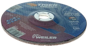 Weiler Tiger Ceramic Disco esmerilador 58331 - 7 pulg. - Cerámico - 24 - R
