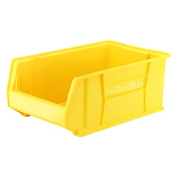Imagen de Akro-mils Akrobin 200 lb Amarillo Polímero de grado industrial Apilado Contenedor de almacenamiento (Imagen principal del producto)