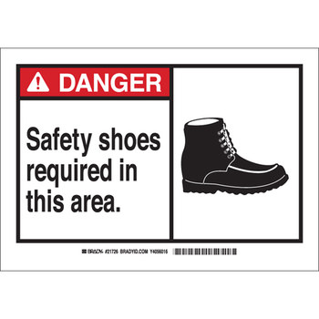Imágen de Brady B-120 Poliéster reforzado con fibra de vidrio Rectángulo Blanco Inglés Cartel de PPE 62433 (Imagen principal del producto)
