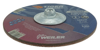 Weiler Tiger Ceramic Rueda de desbaste con centro hundido 68393 - 9 pulg. - Cerámico - 30 - T