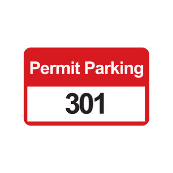 Imágen de Brady Negro/Rojo sobre blanco Rectángulo Vinilo Parachoques 96252 Etiqueta de permiso de estacionamiento (Imagen principal del producto)